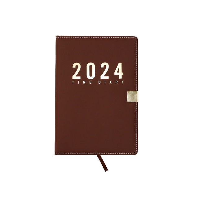 New Design Custom Notebook Soft Touch Pu Leather Diary Planner 2024 Foil Stamp A5 Dated Journals Notebook