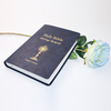 Factory High Quality Printing House Wholesale Price Customized Hardcover Hot Stamping PU Leather Silk Ribbon Bible Journal