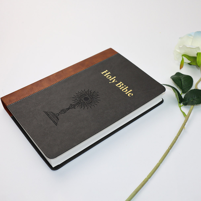 High Level Factory Welcome Customized Soft PU Leather Cover New American Bible Catholic Edition Large Print