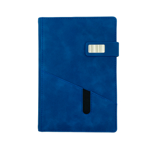 Hot Selling Full Customization High Quality Blue Pu Leather Cover Magnetic Buckle And Pen Gift Set Custom Paper Notebooks