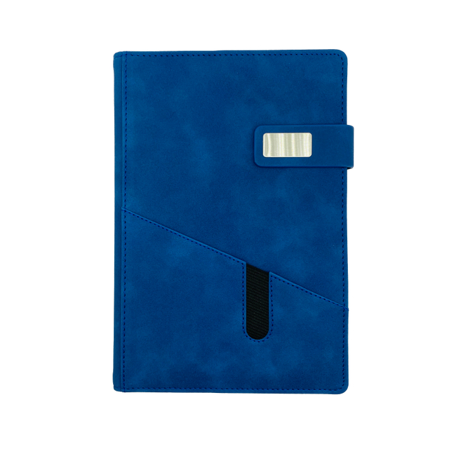 Hot Selling Full Customization High Quality Blue Pu Leather Cover Magnetic Buckle And Pen Gift Set Custom Paper Notebooks