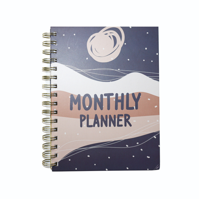 Custom Logo 2023-2024 A5 Spiral Weekly Monthly Goal Diary Journal Notebook Agenda Planner