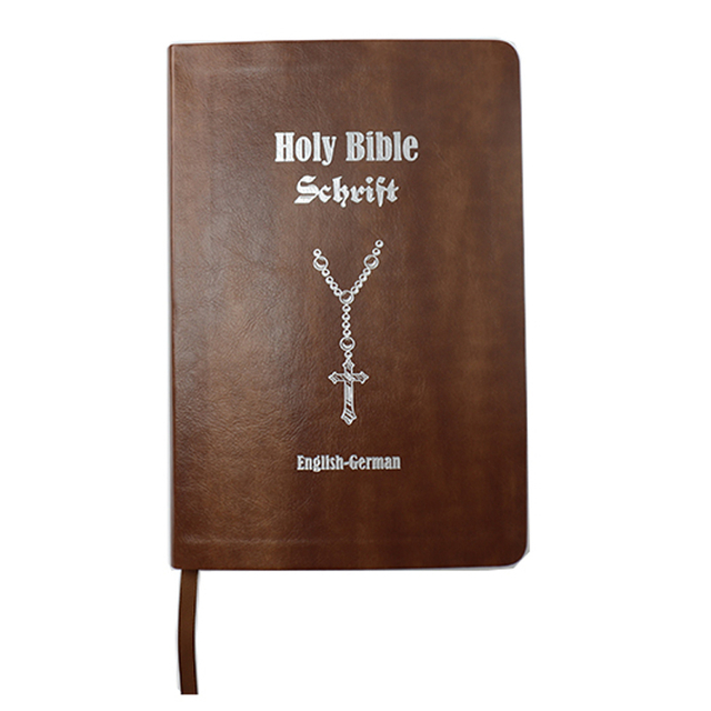 Custom Splicing Leather Cover English Bibles Christian Holy Bible Book Printing
