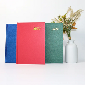 2024 New Design Daily Planner Dated Journal Foil Stamp Black Hardcover Notebook