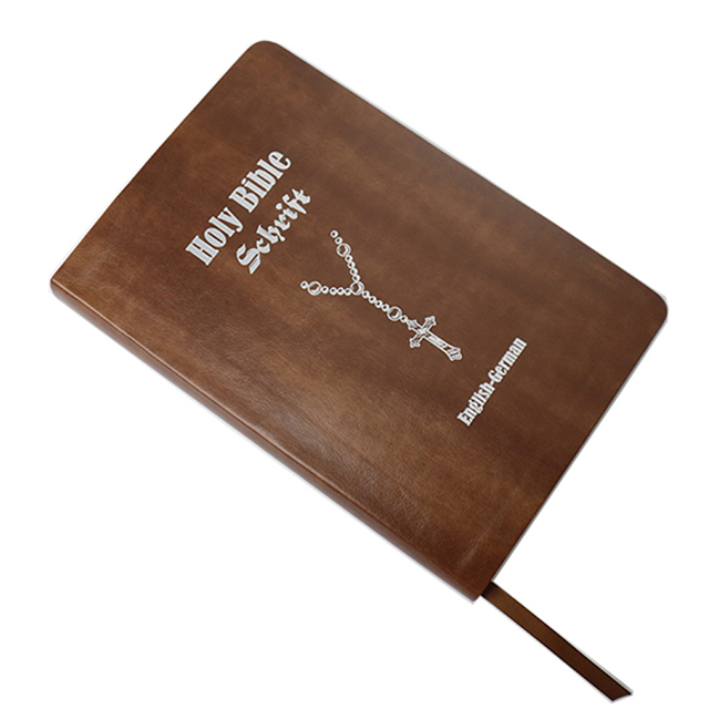 Custom Splicing Leather Cover English Bibles Christian Holy Bible Book Printing