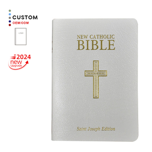 2024 New Design PU Leather Book Printing House Customized Big Letter Bible Online