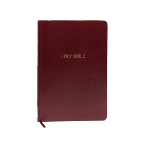  Light Red Faux Leather Deboss English Custom Size LOGO Supplier Holy Bible Printing Manufacturer Creative Factory Sales 