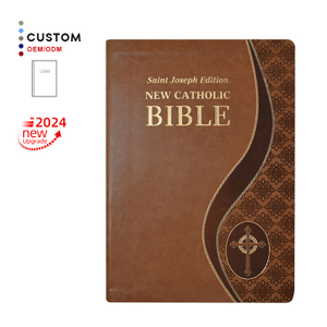 Hot Selling High Quality New Design Hardcover Pu Leather Custom Common English Study Bible Large Print