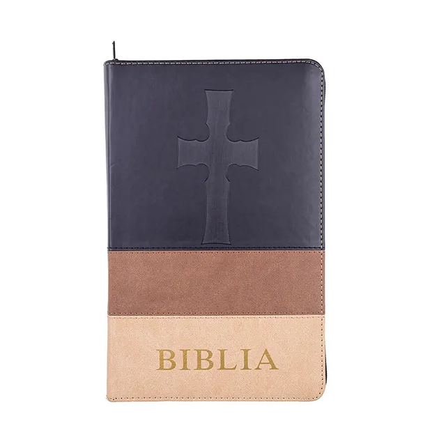 Wholesale Price Factory Manufacturer Printing House Zipper PU Leather Mixed Color King James Version Holy Bible