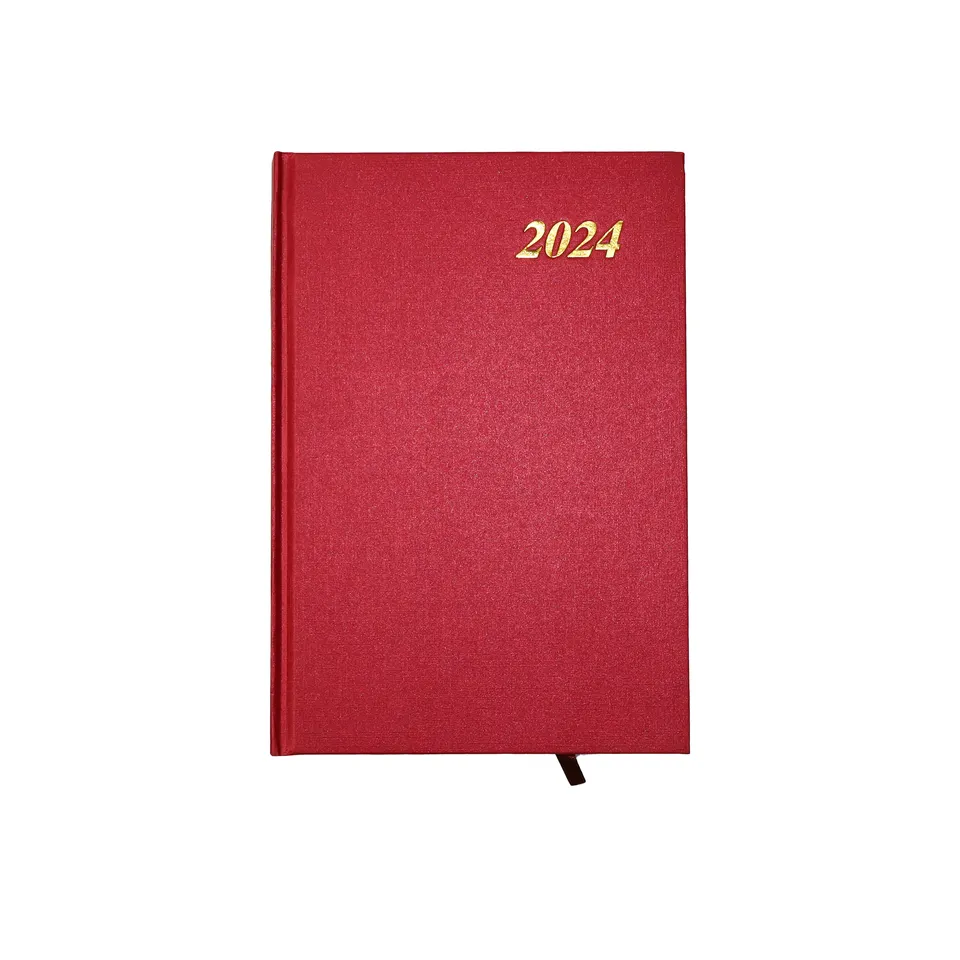 2024 New Design Daily Planner Dated Journal Foil Stamp Black Hardcover Notebook from China