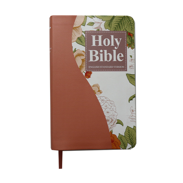 Customizable Design Pu Bible Book Cover Embossing English Standard Version Pu Holy Bible By Hand