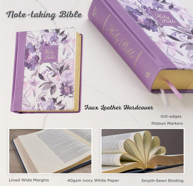 Purple Hardcover Customization Logo Flower Cover Factory Sales Supplier Sales KJV Holy Bibles Manufacturer 