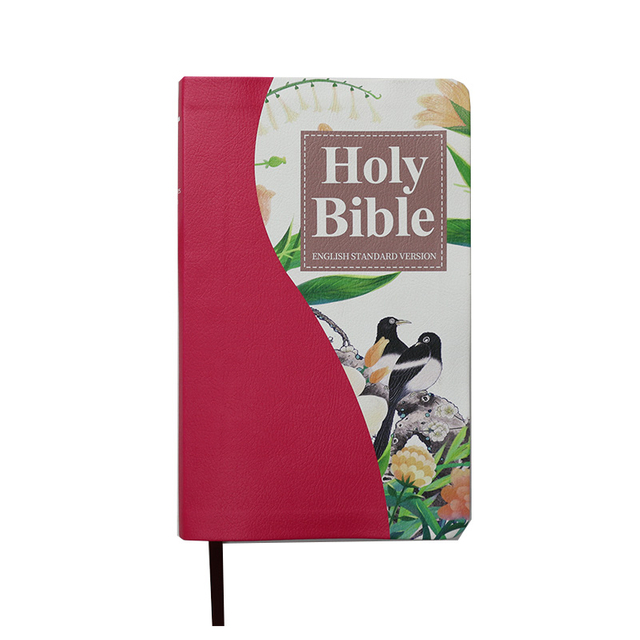 Manual Work Standard Size Holy Bible Yellow Pu Bible Book Cover Sewing Binding La Biblia For Girls
