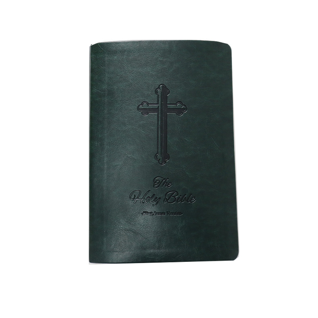 Modern Blue Cover Bible Book Multi Functional Holy Bible With Ribbon Lightweight Pu Leather Cover Christian Bible